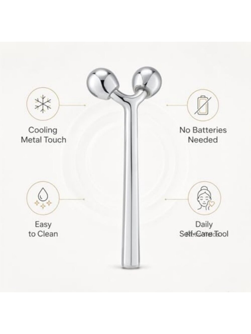 3D Metal Facial Roller Massager Zinc Alloy Anti-Aging Skin Tightening Tool - Picture 5 of 5
